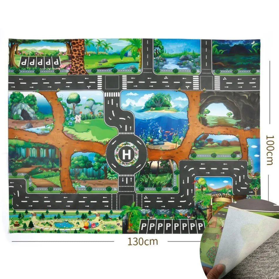 Tapis voiture enfant imperméable - Jeu de circulation et motricité 100x130CM
