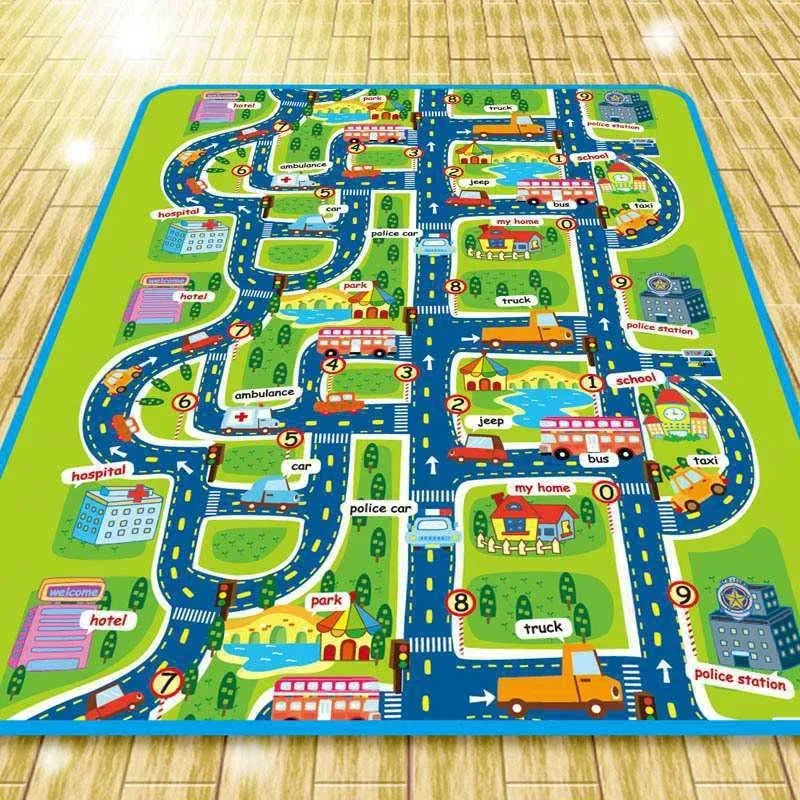 Tapis voiture enfant antidérapant - Aire de jeu et circuit urbain