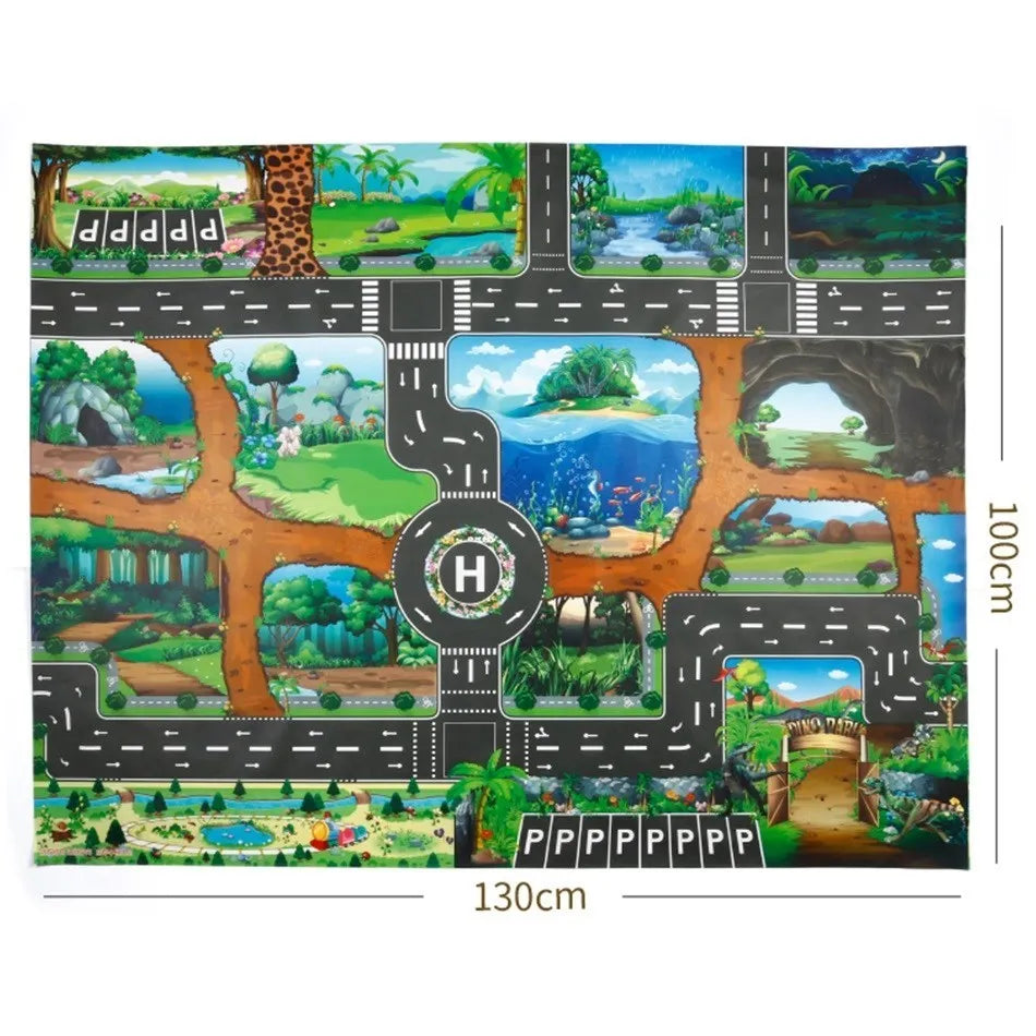 Tapis voiture enfant imperméable - Jeu de circulation et motricité 100x130CM