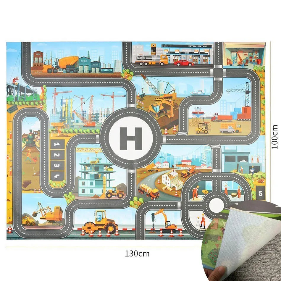 Tapis voiture enfant imperméable - Jeu de circulation et motricité 100x130CM