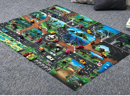 Tapis voiture enfant imperméable - Jeu de circulation et motricité 100x130CM