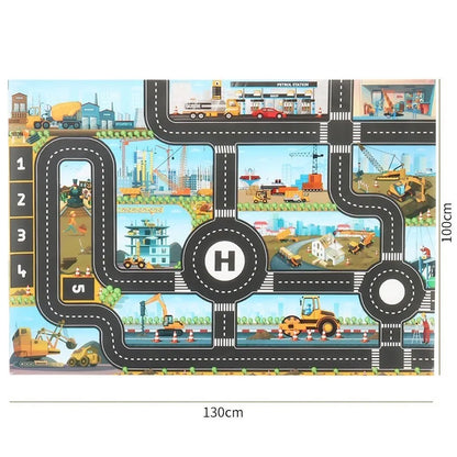 Tapis voiture enfant imperméable - Jeu de circulation et motricité 100x130CM
