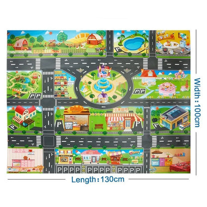Tapis voiture enfant imperméable - Jeu de circulation et motricité 100x130CM