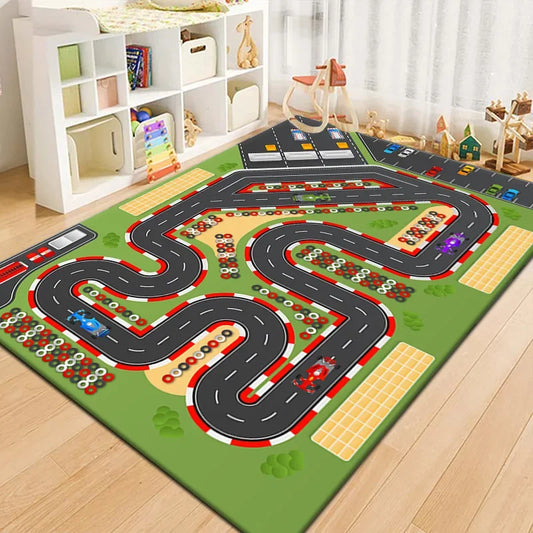 Tapis voiture enfant interactif - Ville miniature et piste de course