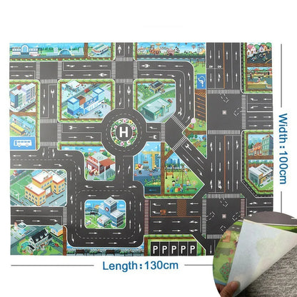 Tapis voiture enfant imperméable - Jeu de circulation et motricité 100x130CM