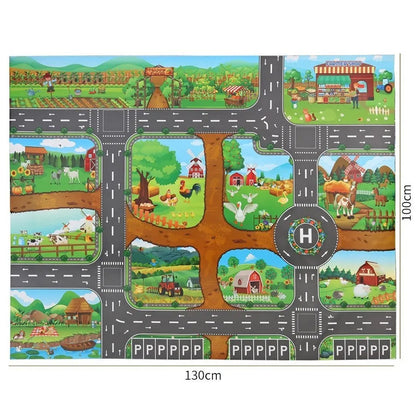 Tapis voiture enfant imperméable - Jeu de circulation et motricité 100x130CM